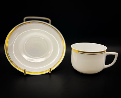 Albany Tea Cup and Saucer Gold Trim Vintage Fine China Set - With Wear