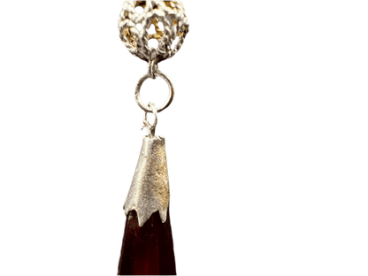 Art Deco Style Red Screw Back Drop Earrings