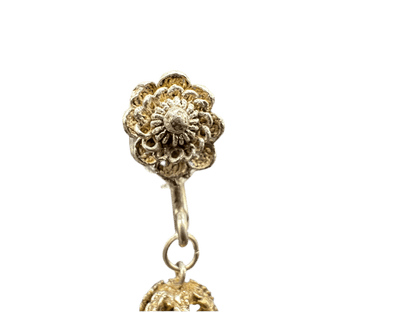 Art Deco Style Red Screw Back Drop Earrings