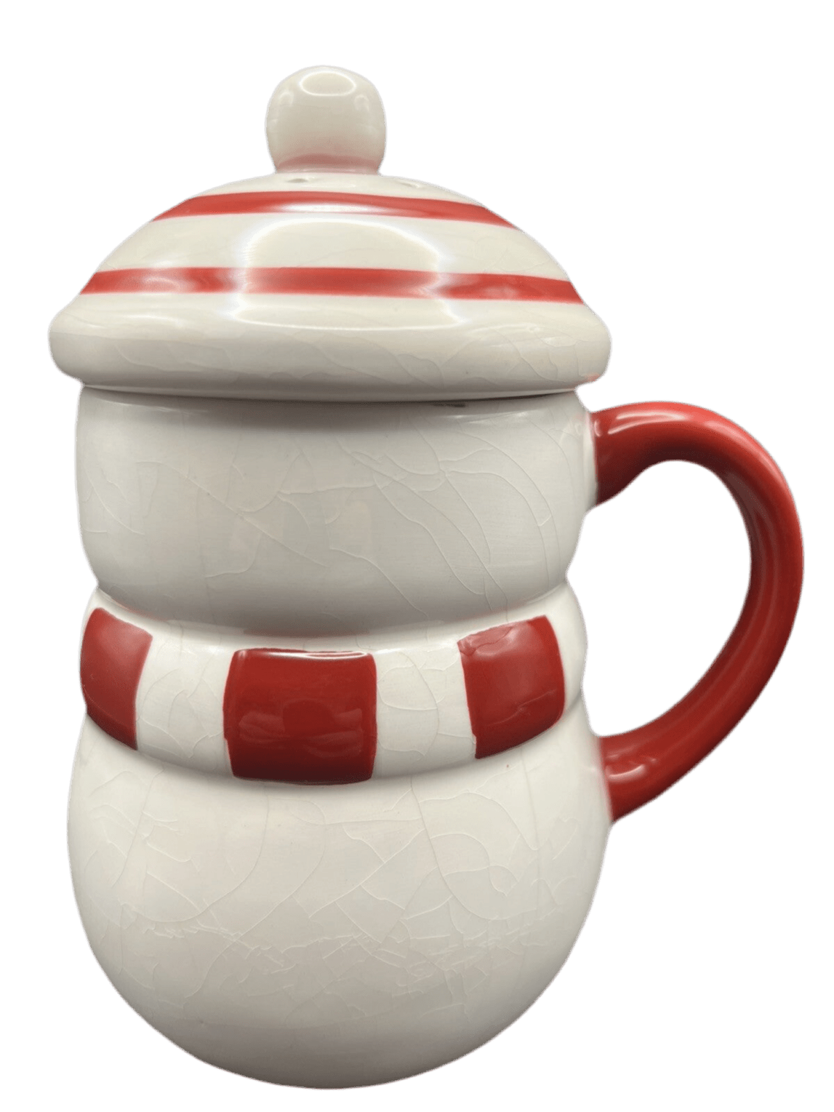 Avon Ceramic Snowman Mug with Lid and Steam Holes