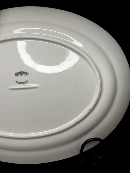 Blue Asian Platter, Vintage Blue Willow 13.78" Serving Plate