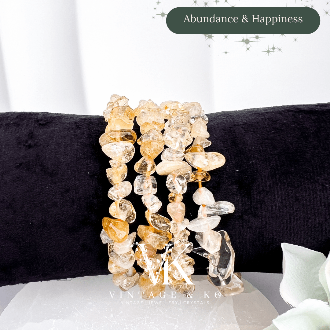 Citrine Crystal Chip Bracelet