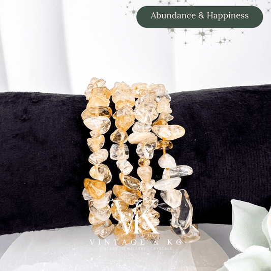 Citrine Crystal Chip Bracelet