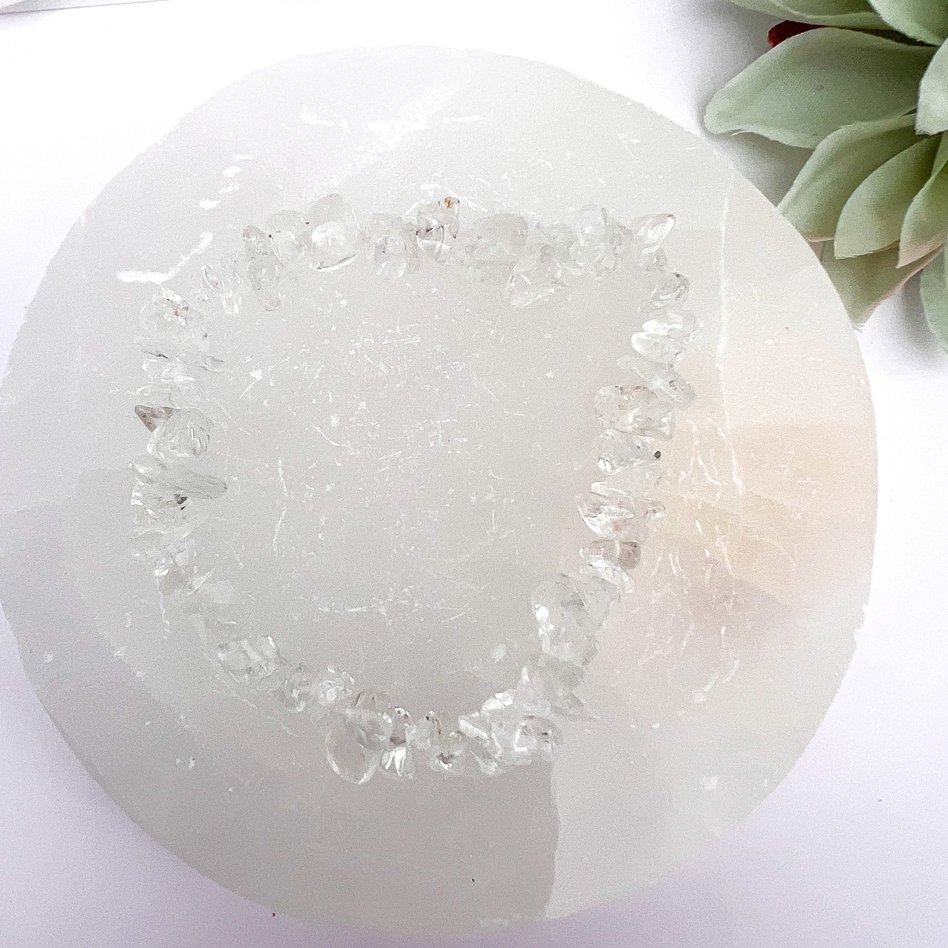 Clear Quartz Crystal Chip Stretch Bracelet