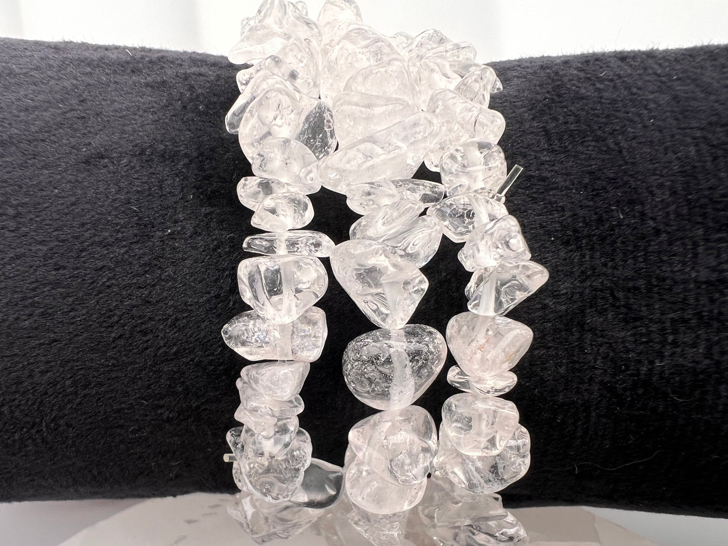 Clear Quartz Crystal Chip Stretch Bracelet