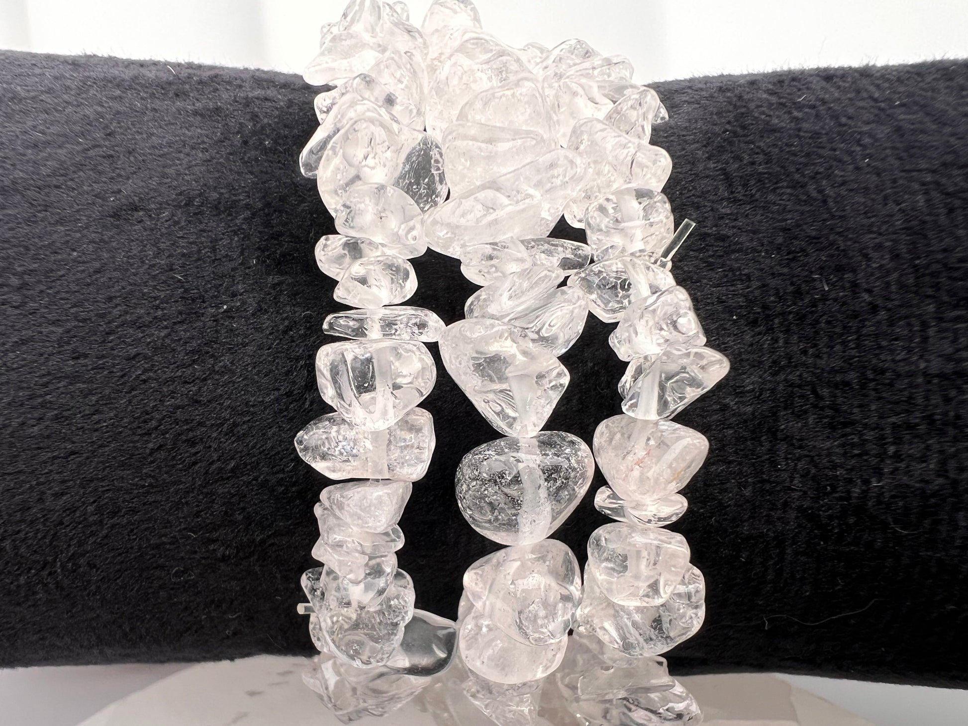 Clear Quartz Crystal Chip Stretch Bracelet