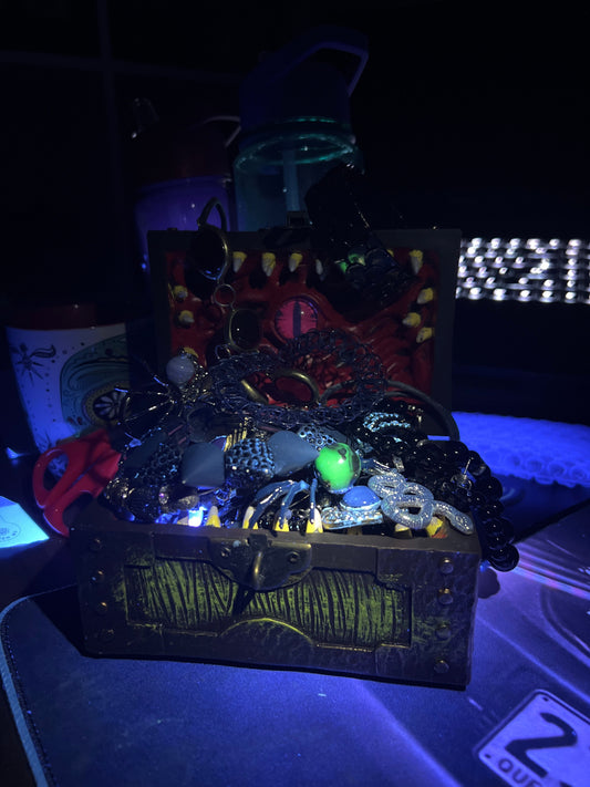 Dark Spooky Mystery Jewellery Jar + UV reactive gift