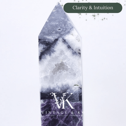 Imperfect Druzy Fluorite Crystal Tower Medium 13cm - 274g