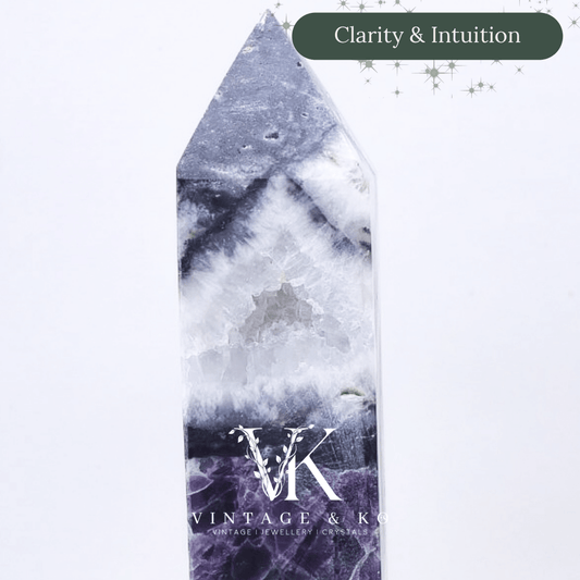 Imperfect Druzy Fluorite Crystal Tower Medium 13cm - 274g