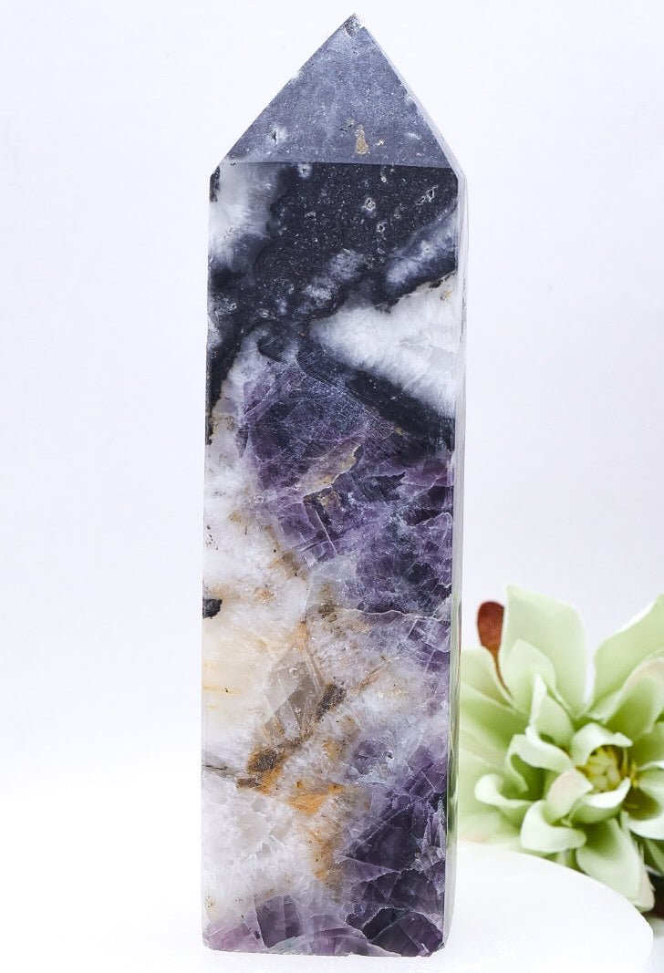 Imperfect Druzy Fluorite Crystal Tower Medium 13cm - 274g
