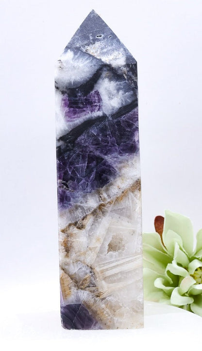 Imperfect Druzy Fluorite Crystal Tower Medium 13cm - 274g