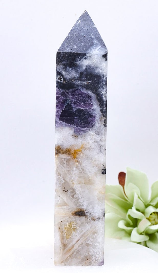 Imperfect Druzy Fluorite Crystal Tower Medium 13cm - 274g