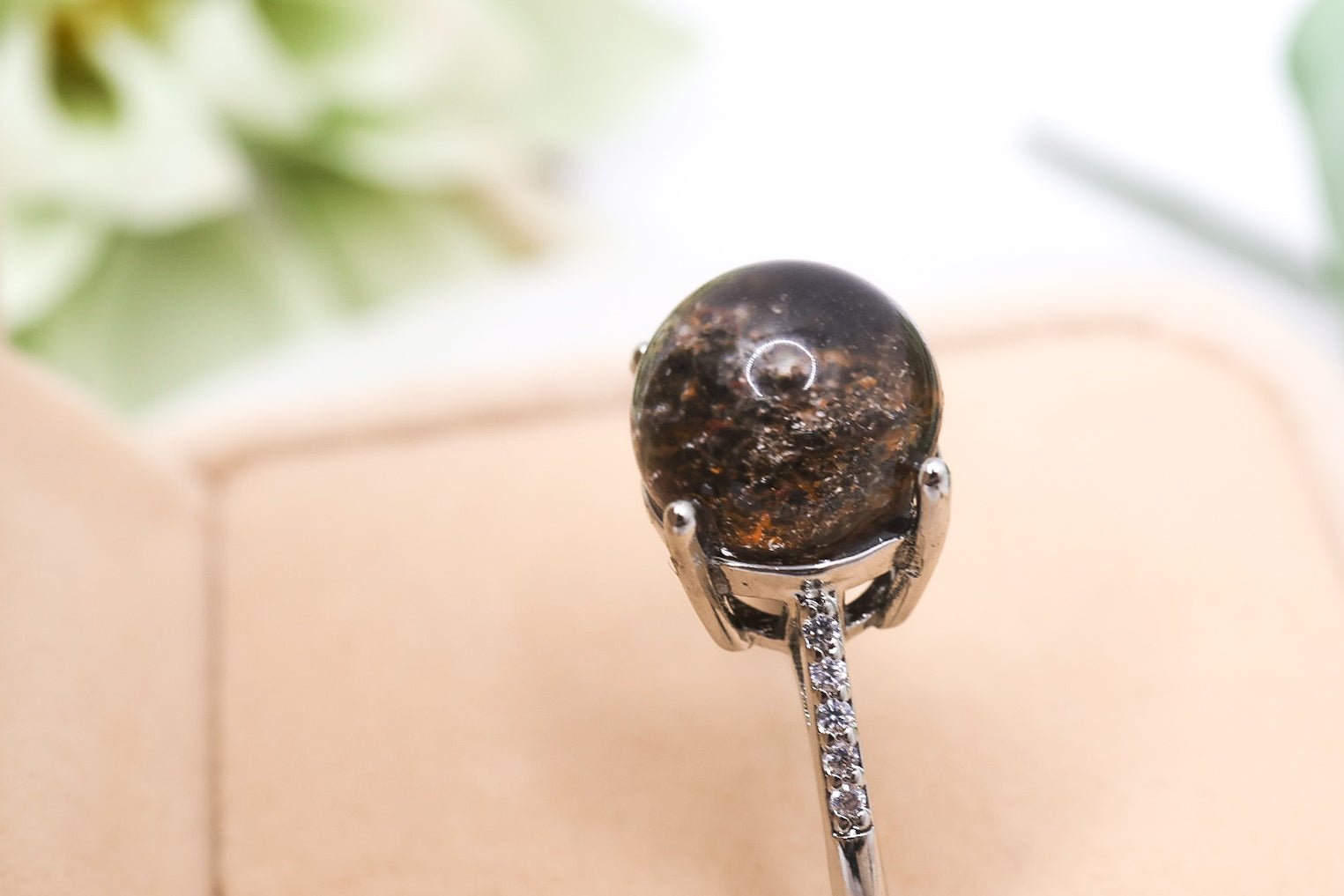 Garden Quartz Adjustable Ring