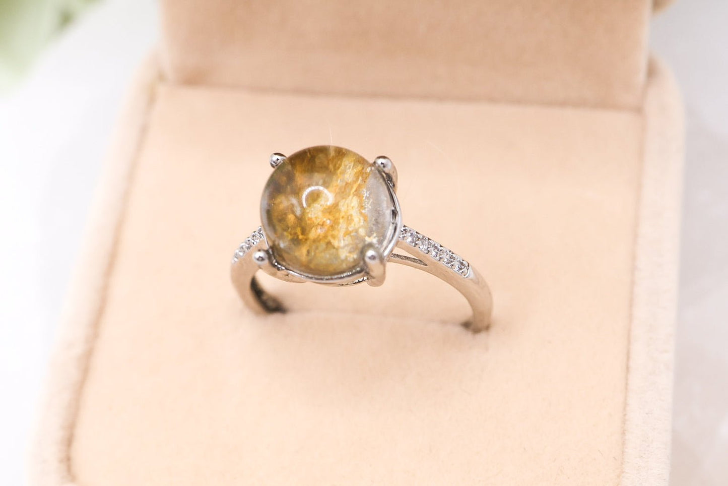 Garden Quartz Adjustable Ring