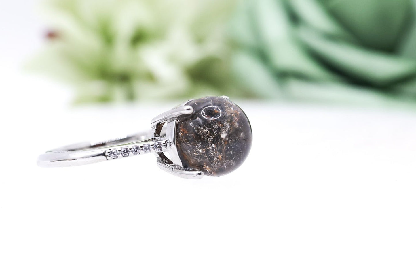 Garden Quartz Adjustable Ring