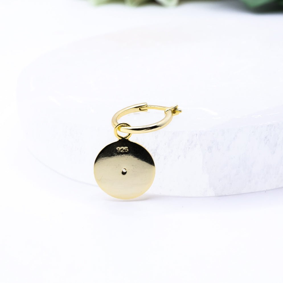 Gold Evil Eye Huggie Earrings | .925 Sterling Silver