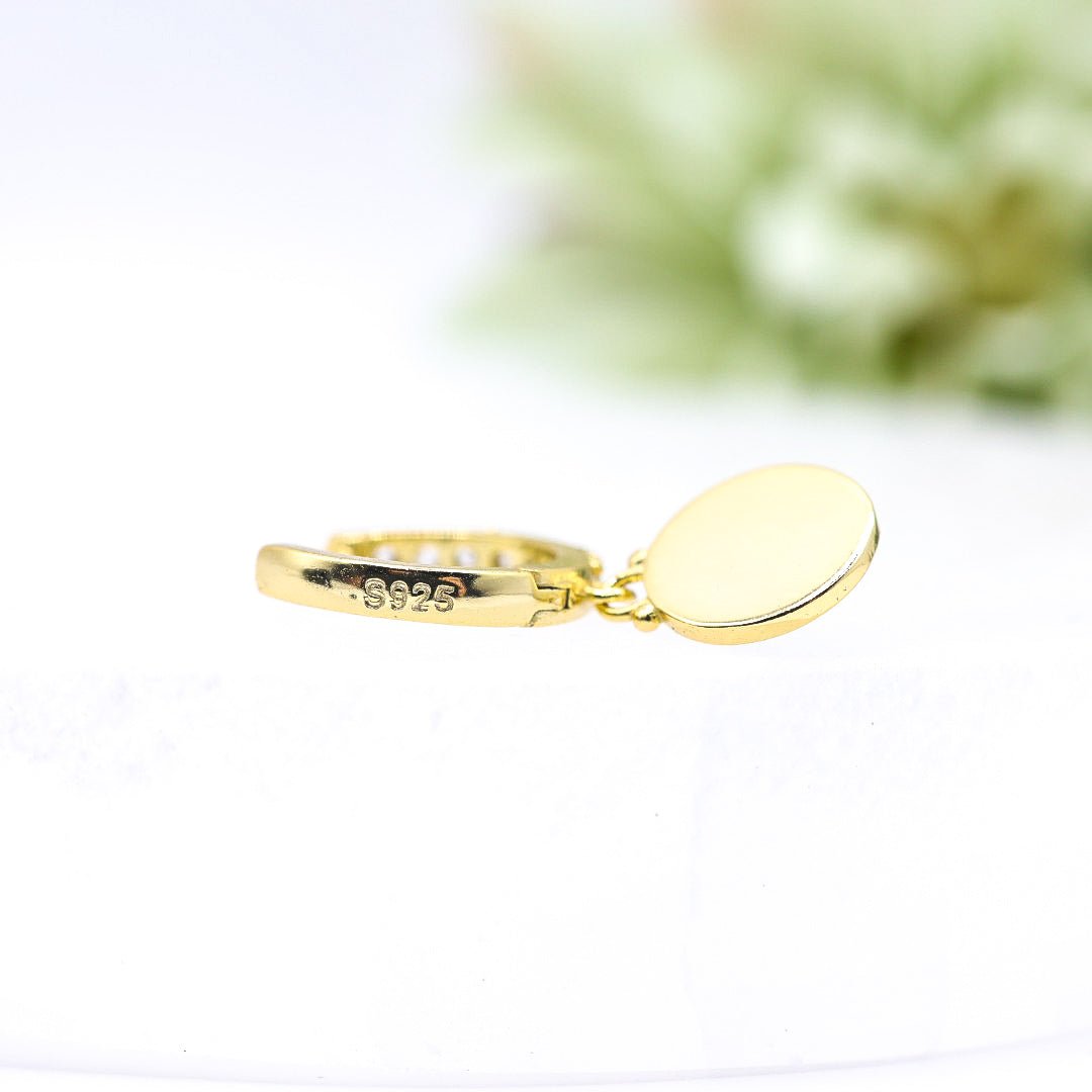 Gold Evil Eye Huggie Earrings | .925 Sterling Silver