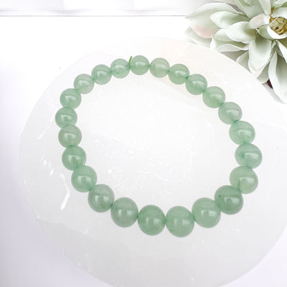Green Aventurine 8mm Beaded Crystal Bracelet