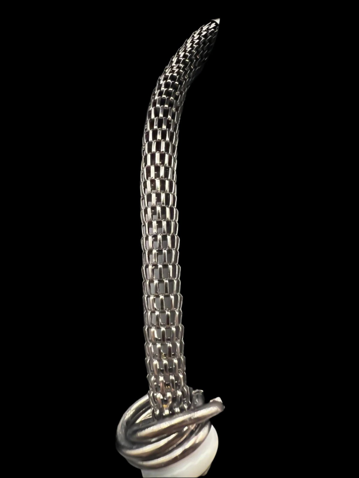 Gun Metal Grey Mesh Beaded Statement Necklace