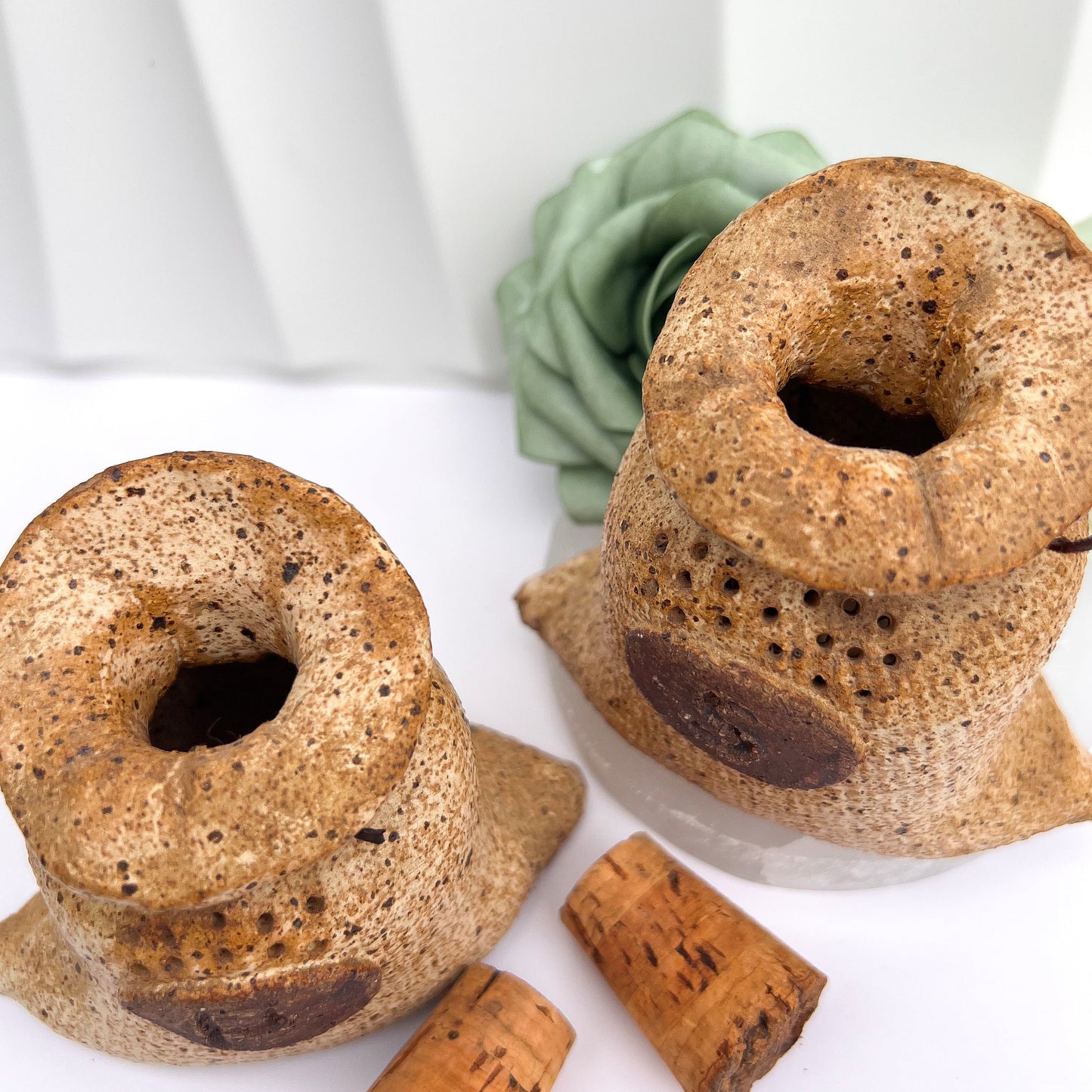 Handmade Stoneware Salt & Pepper Shakers