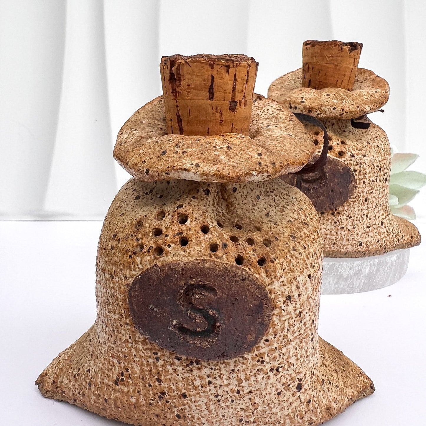 Handmade Stoneware Salt & Pepper Shakers