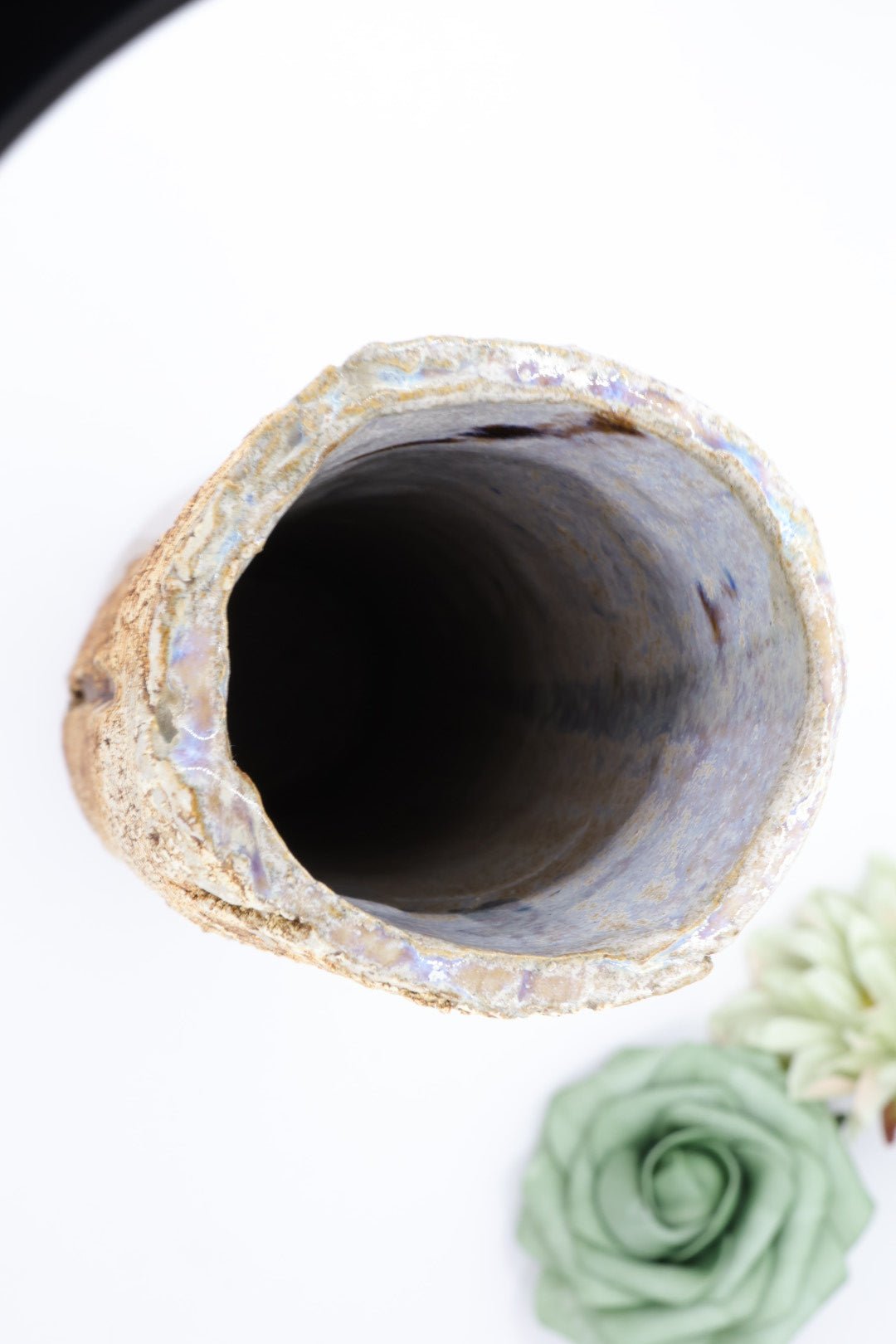 Handmade Studio Stoneware Vase | Iridescent Glazed 943g
