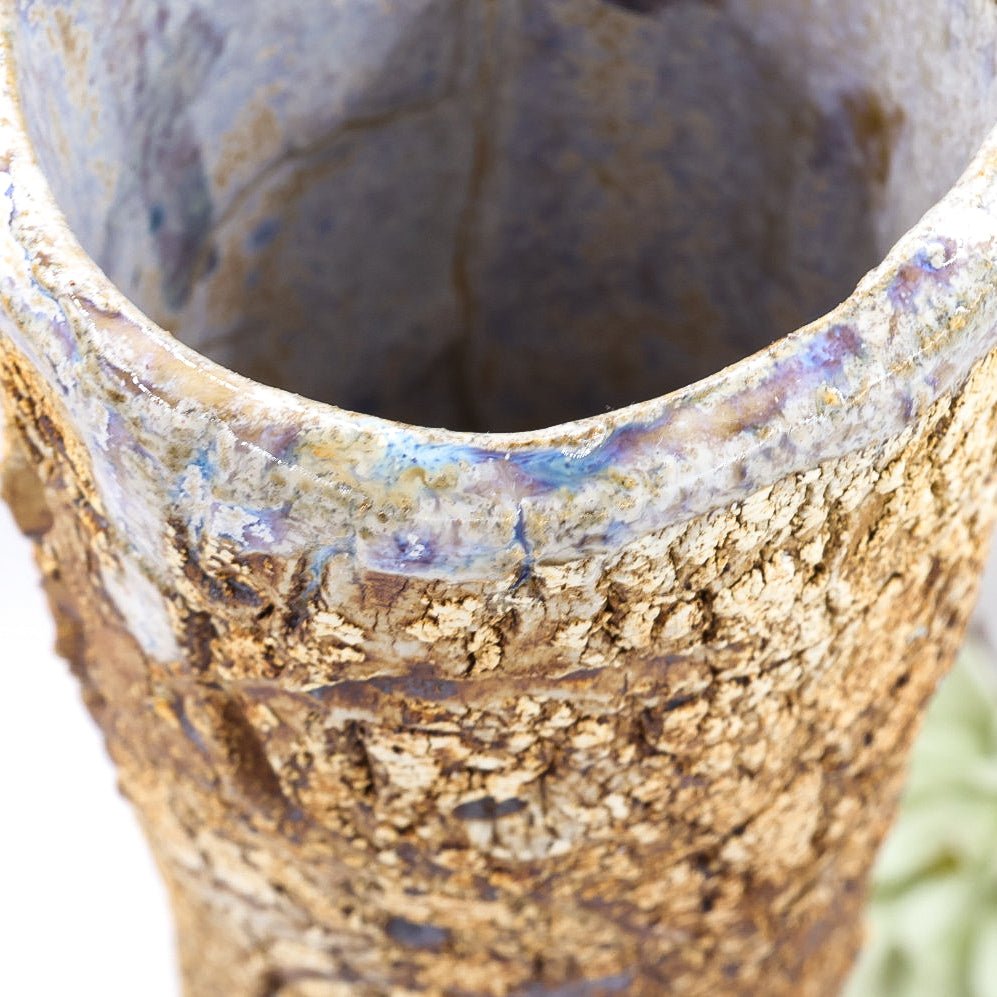 Handmade Studio Stoneware Vase | Iridescent Glazed 943g