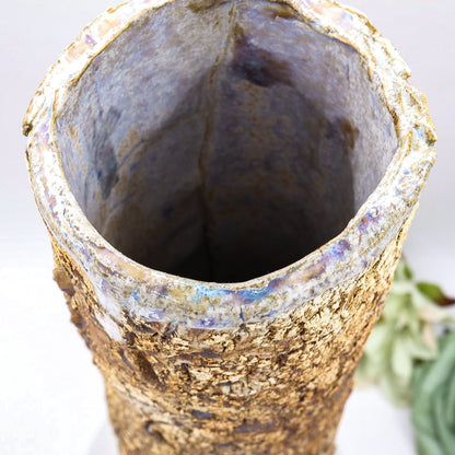 Handmade Studio Stoneware Vase | Iridescent Glazed 943g