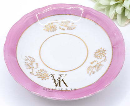 Japanese Victorian Pink & White Tea Cups and Saucer Set