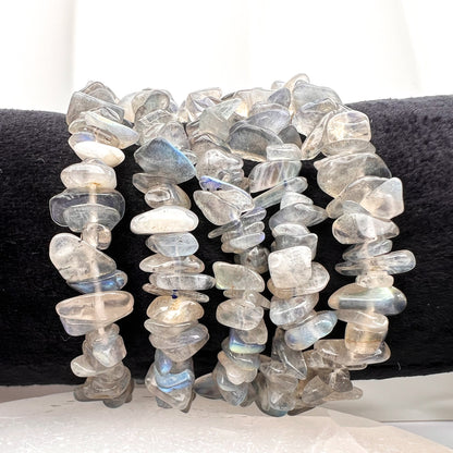 Labradorite Crystal Chip Stretch Bracelet