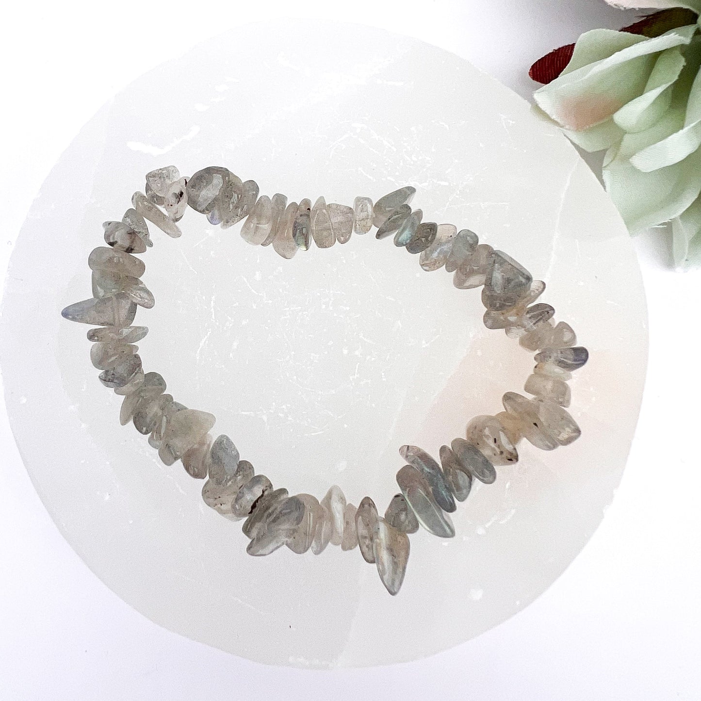 Labradorite Crystal Chip Stretch Bracelet