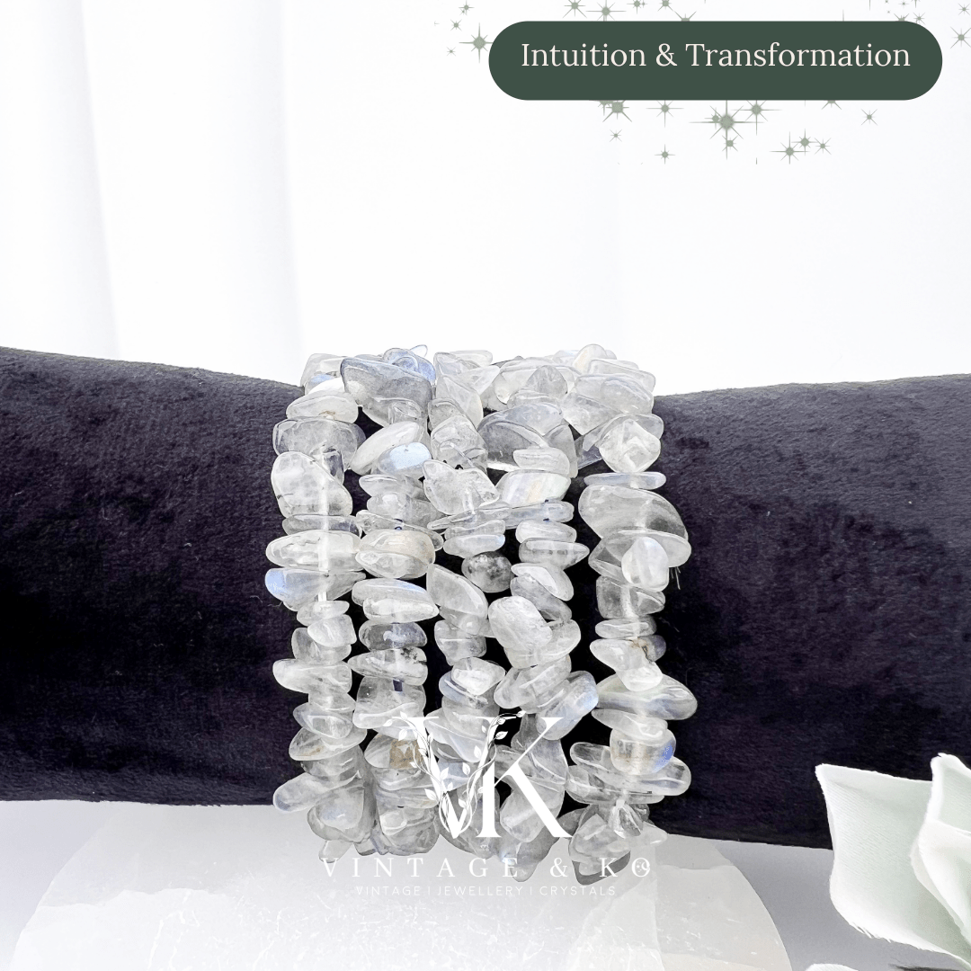 Labradorite Crystal Chip Stretch Bracelet