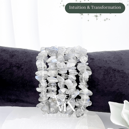 Labradorite Crystal Chip Stretch Bracelet