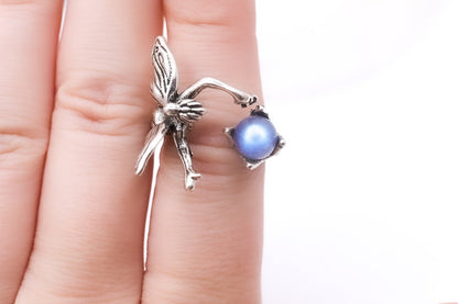 Labradorite Crystal Fairy Adjustable Ring | Stainless Steel
