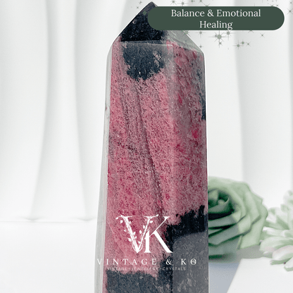 Madagascan Rhodonite with Quartz Tower | Large Size (Approx 16cm) 836g or 892g Imperfect