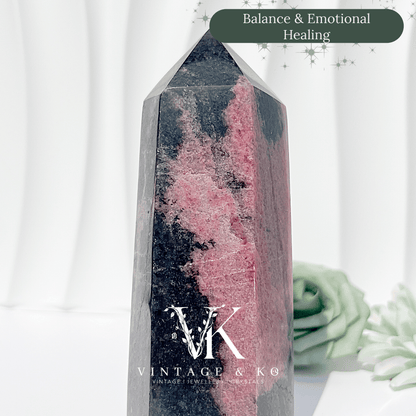 Madagascan Rhodonite with Quartz Tower | Large Size (Approx 16cm) 836g or 892g Imperfect