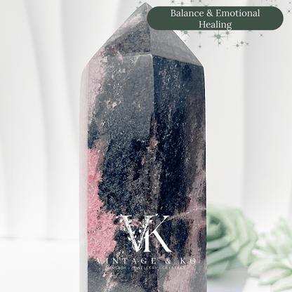 Madagascan Rhodonite with Quartz Tower | Large Size (Approx 16cm) 836g or 892g Imperfect