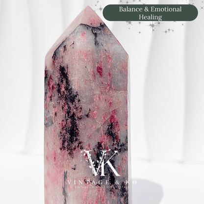 Madagascan Rhodonite with Quartz Tower | Large Size (Approx 16cm) 836g or 892g Imperfect