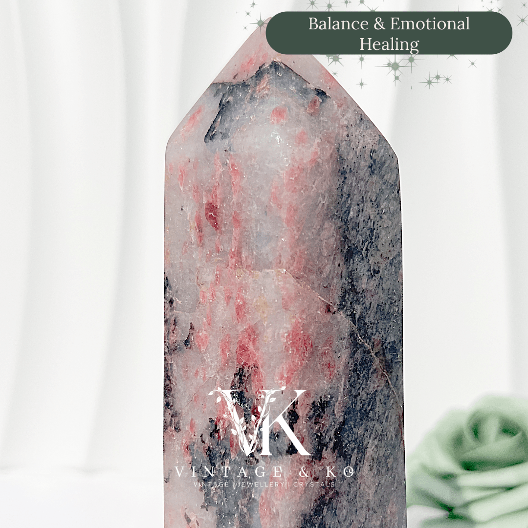 Madagascan Rhodonite with Quartz Tower | Large Size (Approx 16cm) 836g or 892g Imperfect