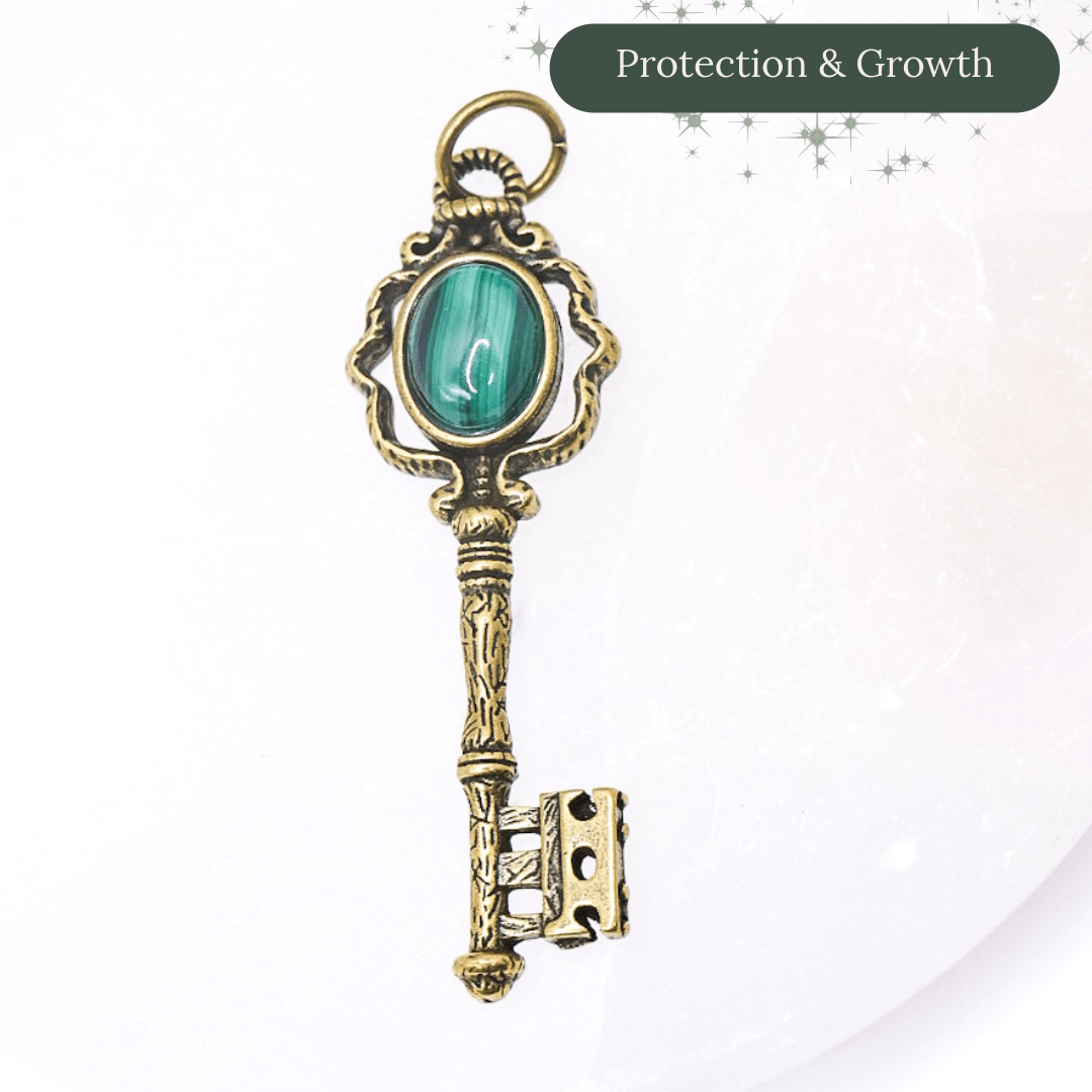 Malachite Crystal Key Pendant | Intuitively Chosen