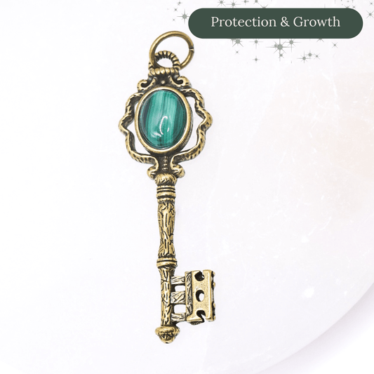 Malachite Crystal Key Pendant | Intuitively Chosen