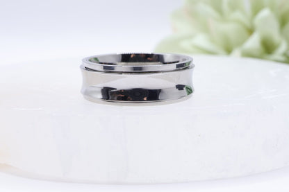 Mens Stainless Steel Rotating Fidget Ring