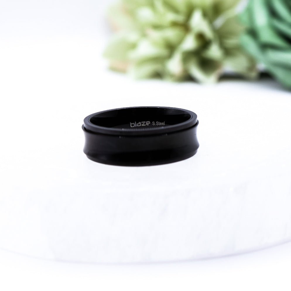 Mens Stainless Steel Rotating Fidget Ring