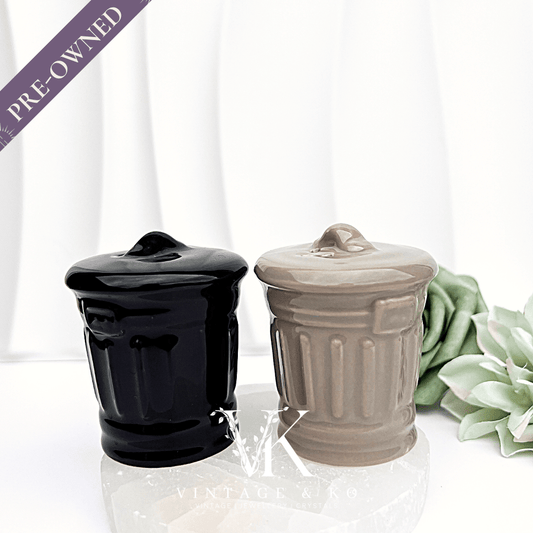 Novelty Garbage Can Salt & Pepper Shakers