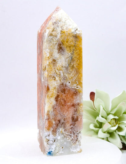 Orange Calcite/Apatite Crystal Point Medium Size 11cm | 2 222g