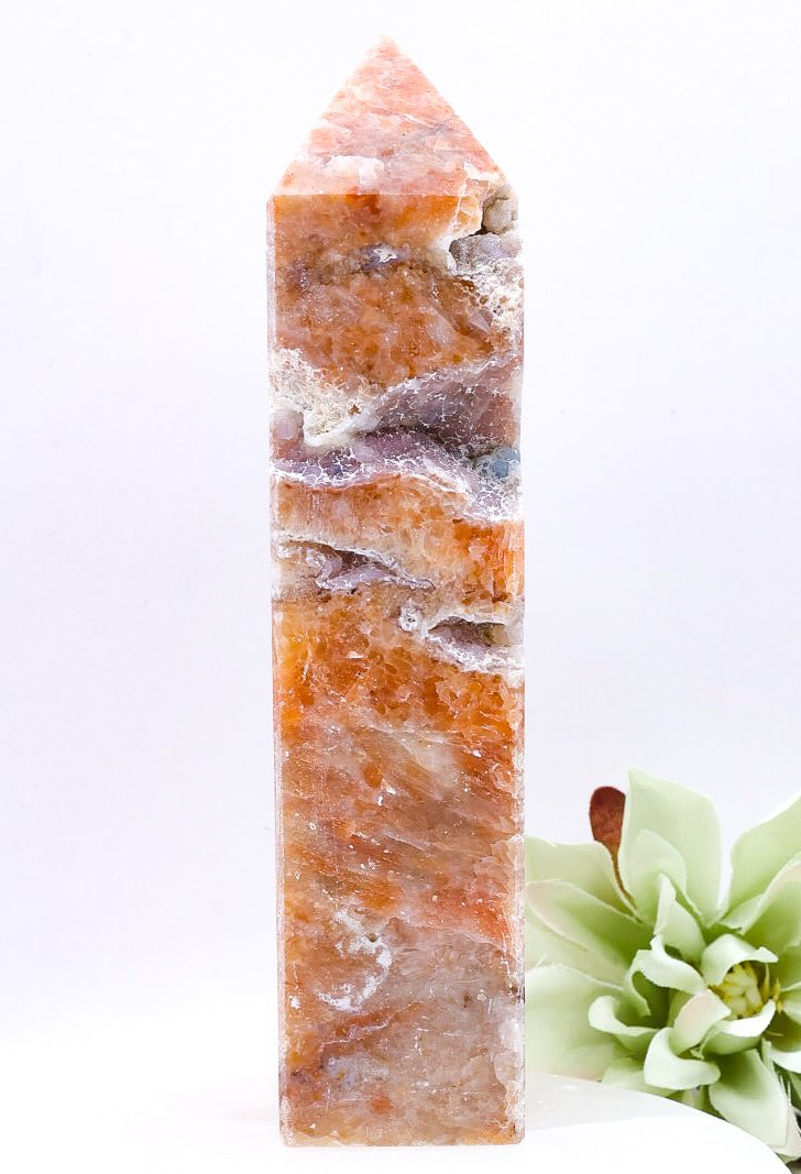 Imperfect Orange Calcite/Apatite Crystal Point Medium Size 13cm | 1 301g