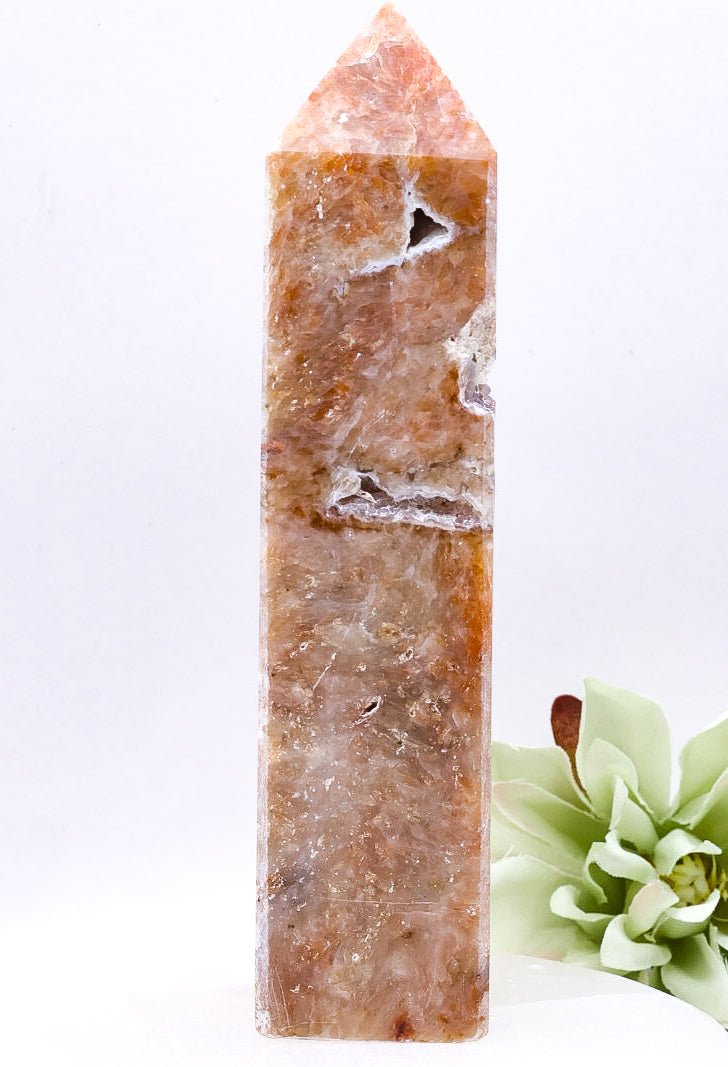 Imperfect Orange Calcite/Apatite Crystal Point Medium Size 13cm | 1 301g