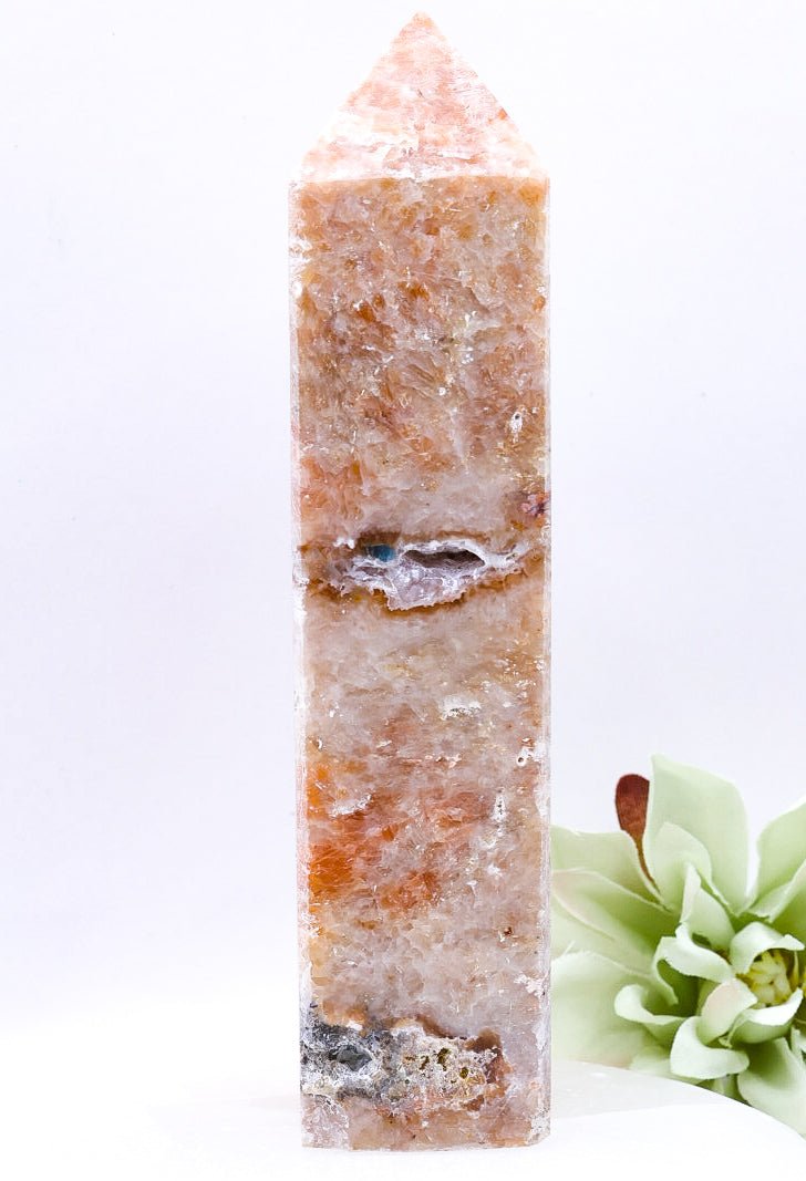 Imperfect Orange Calcite/Apatite Crystal Point Medium Size 13cm | 1 301g