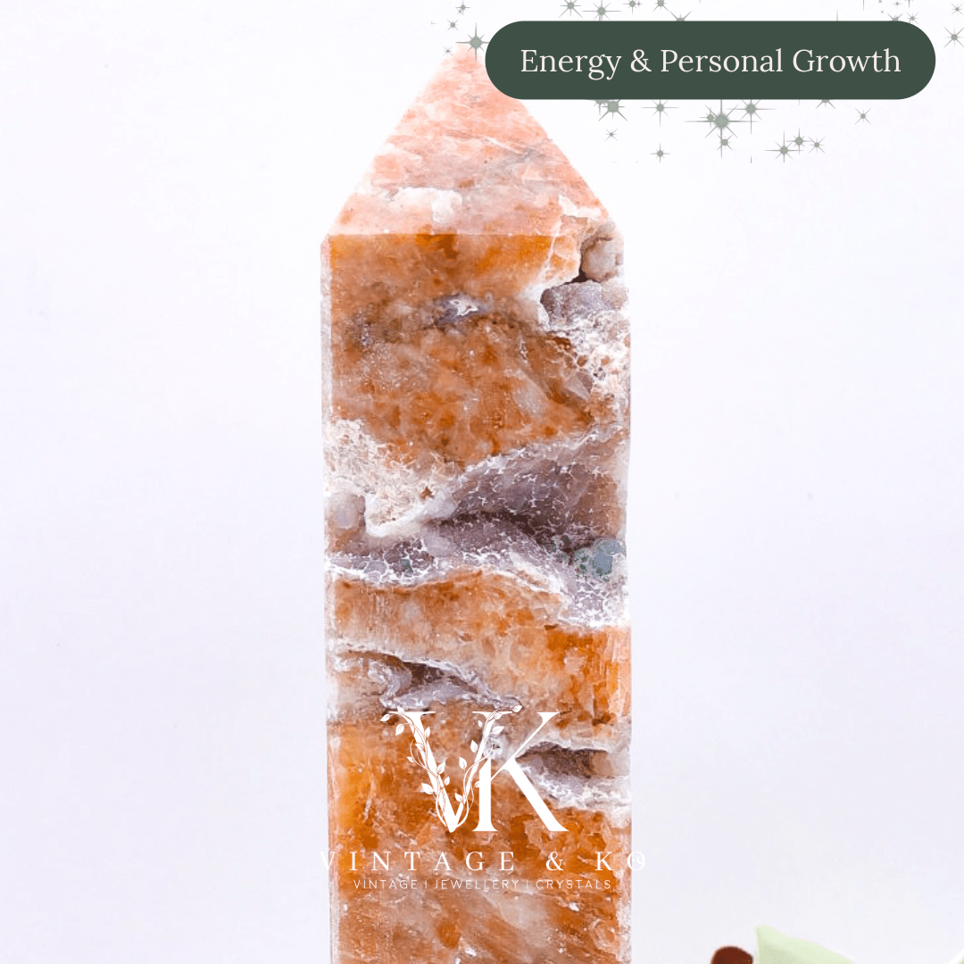 Imperfect Orange Calcite/Apatite Crystal Point Medium Size 13cm | 1 301g
