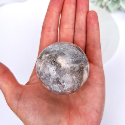 Pink Flower Agate Spheres with Druzy